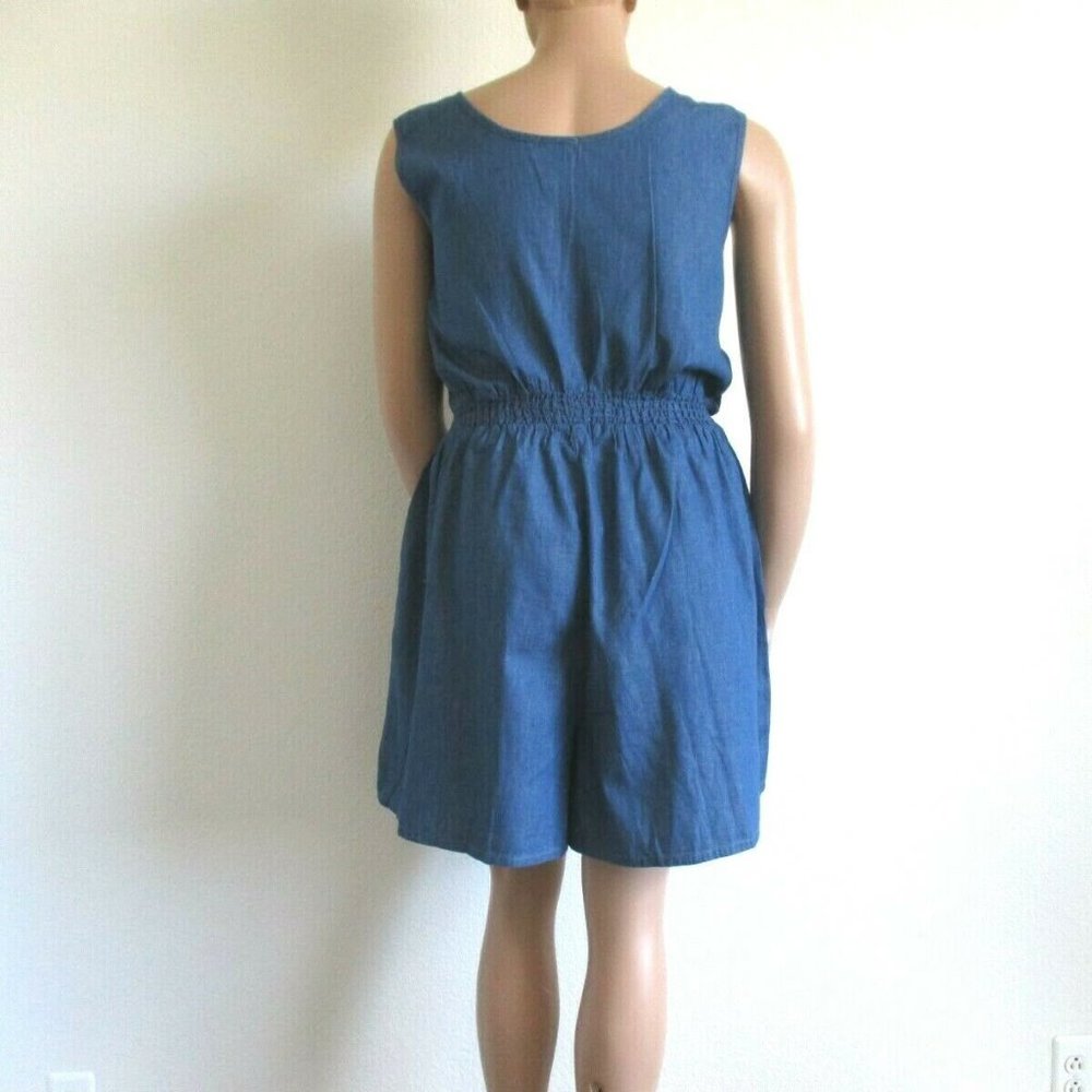 NWT Stoosh Trendy Plus Size 3X Chambray Romper - Picture 3 of 4